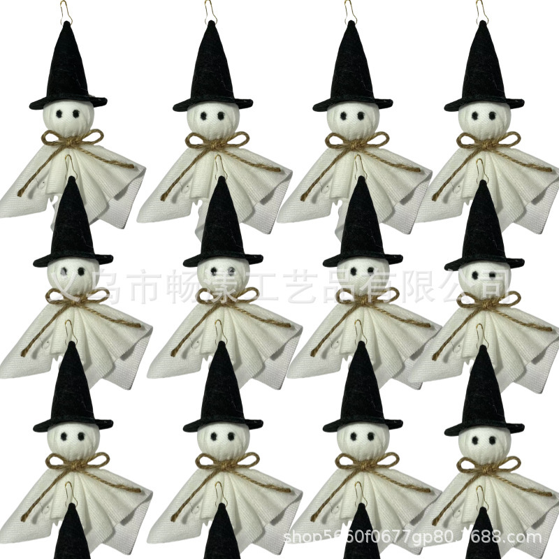 新しいハロウィンコウモリタグクリエイティブウッドビーズ麻ロープビーズ DIY ホーム壁掛け人形ペンダント|undefined