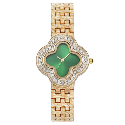 Foreign trade cross-border hot sale fashion four-leaf clover diamond ladies watch women's watch mother-of-pearl dial quartz watch wholesale