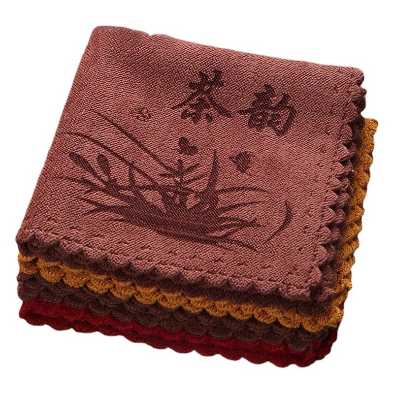 Чайное полотенце Высококачественная чайная салфетка кунг-фу впитывающая утолщенный чайный сервиз Полотенце Квадратный чайный столик Специальная скатерть Подушка Чайный столик Тряпка