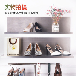 Stainless Steel Clothing Store Wall Storage Rack Men's and Women's Shoe Rack Women's Clothing Store Bag Display Rack Multi-Layer Wall Display Rack