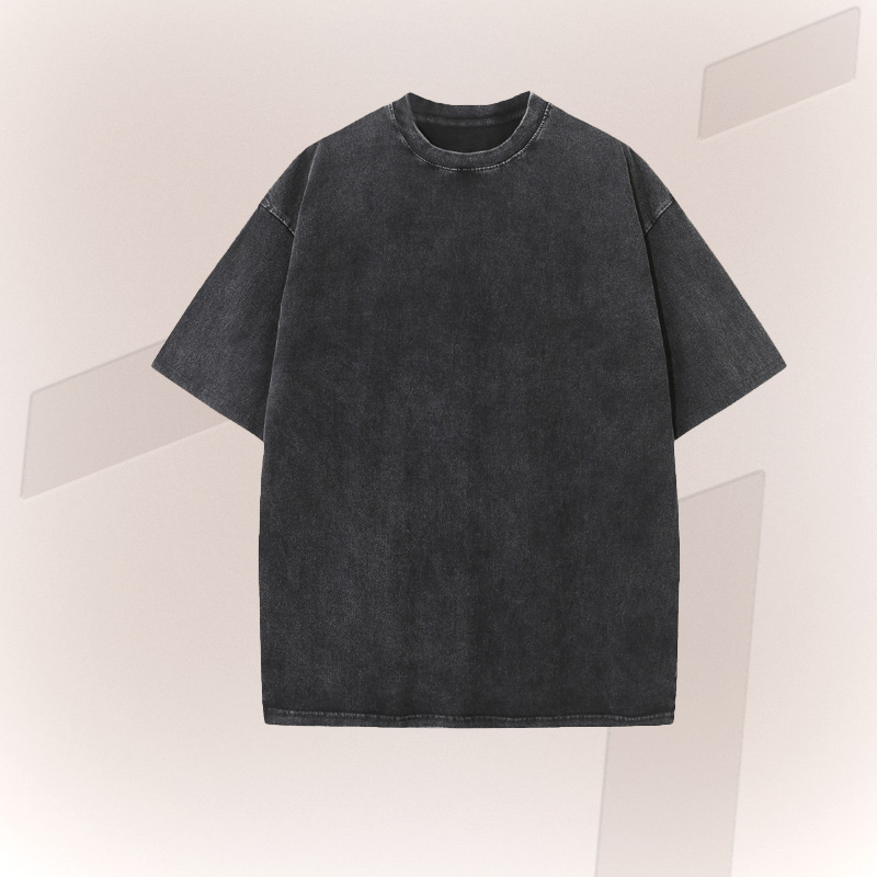 Verano nuevo producto pesado 270G retro lavado y desgastado camiseta de manga corta para hombre de algodón suelto camiseta de batik retro para hombre