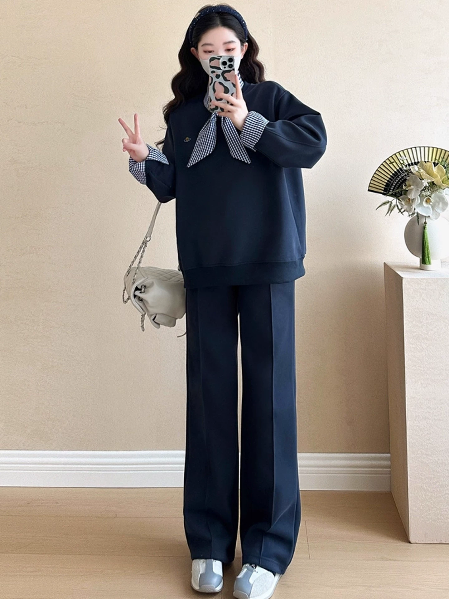 Осенний комплект для беременных, модный свитшот, комбинезон, штаны, западный стиль