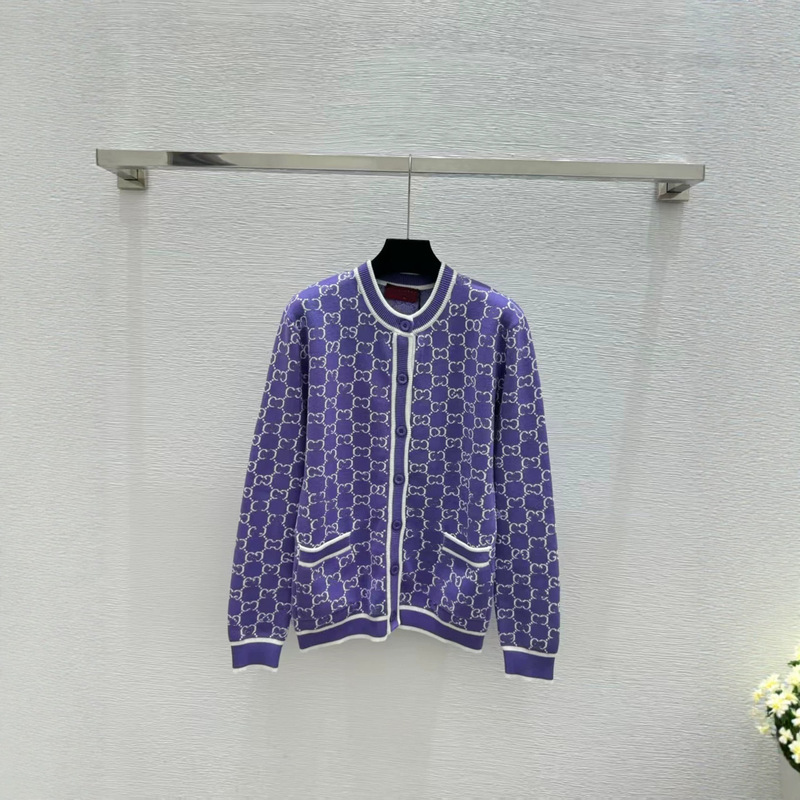2026 Fall/Winter New Style Color-Block Monogram Round-Neck Knit Cardigan, Fashionable and Elegant, Essential for Commuting