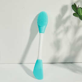 厂家直供双头硅胶面膜刷 diy面膜涂抹脸部按摩清洁两用美容工具