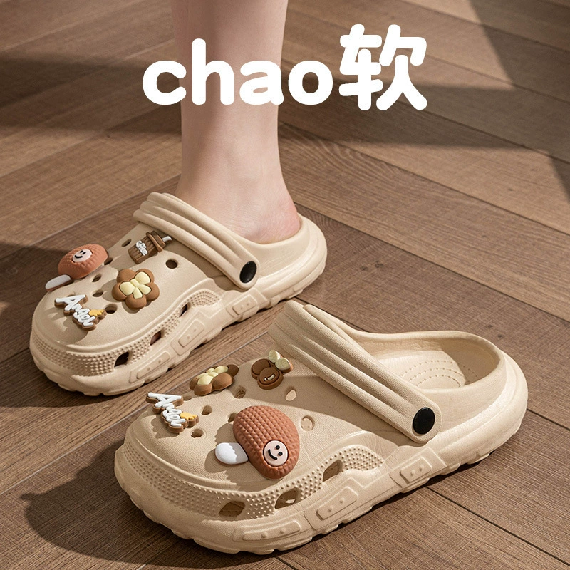 Летние новые стильные маленькие сабо в форме грибов для женщин, нескользящая обувь для родителей и детей с защитой от запаха, детская обувь среднего и большого размера, женские сандалии