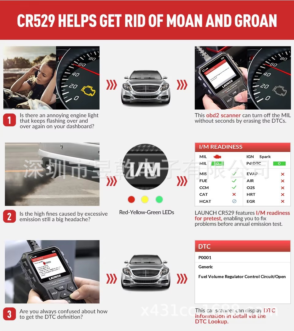 Cross-border wholesale LAUNCH Creader 529 OBD2 Scan Tool CR529 Car code reader