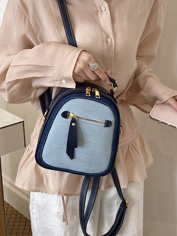 Bolsa de mano de tendencia transfronteriza 2026 nueva nicho Jeans mochila de hombro mochila multifuncional