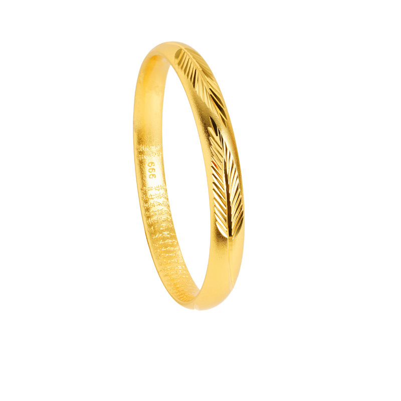 Vietnam Sha Jin Gufa Heart Meridian Hoja Mujer Brazalete Cerrado no se desvanece el estilo nacional esmerilado alta sensación de joyería suministro