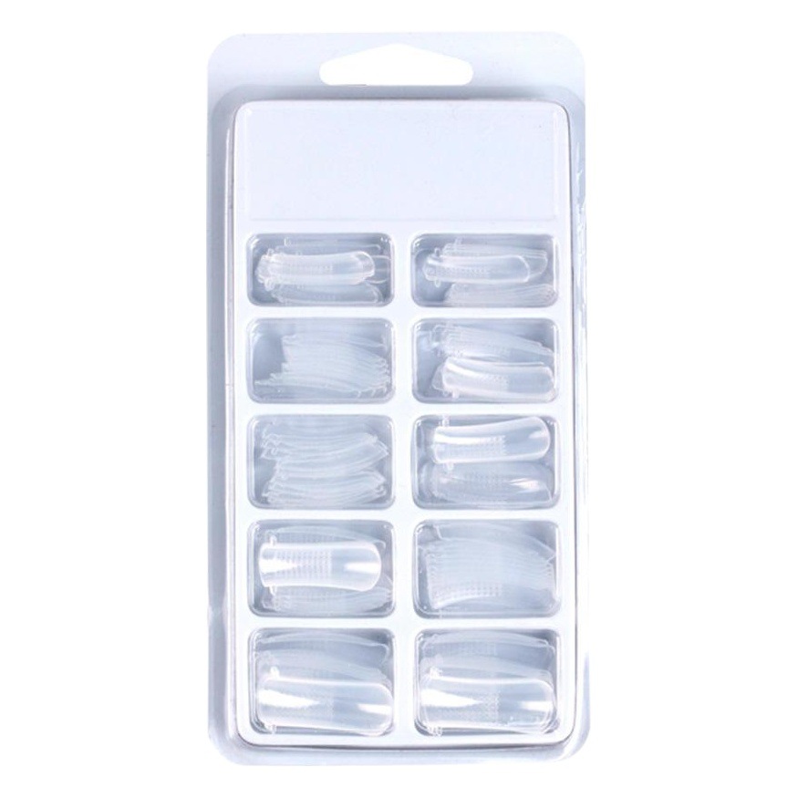 Extensión de uñas popular transfronteriza molde de uñas sin papel Bandeja 100 piezas modelo de uñas de extensión de cristal transparente en stock