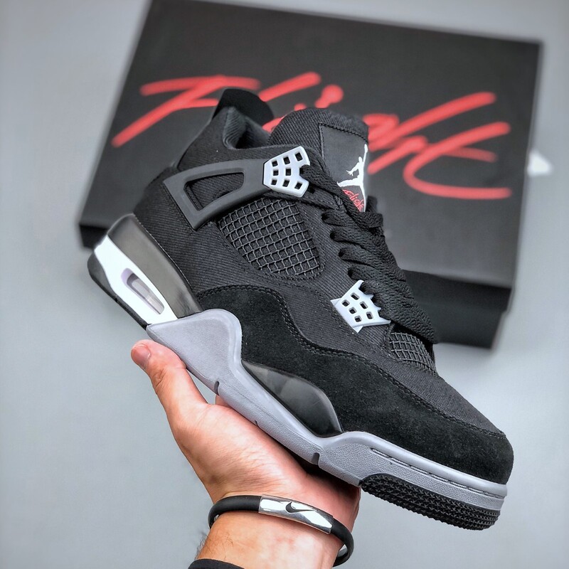 Putian Shoe Company-Level Cross-Border Aj4 Paris Gray Rabbit Black Cat Electric Mother Yellow Electroplated Silver Joe 4 Men's and Women's Basketball Shoes