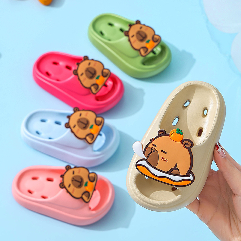 Capibara verano niños slippery zapatillas de baño antideslizante para niños y niñas baño para padres e hijos niños sandallas de playa