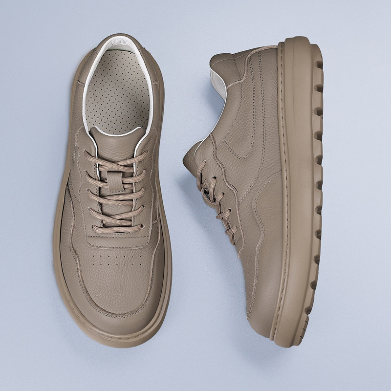 Otoño y invierno de la capa superior de piel de vaca nuevos zapatos casuales de hombre zapatos de cuero transpirables zapatos de cuero ultraligeros zapatos de hombre