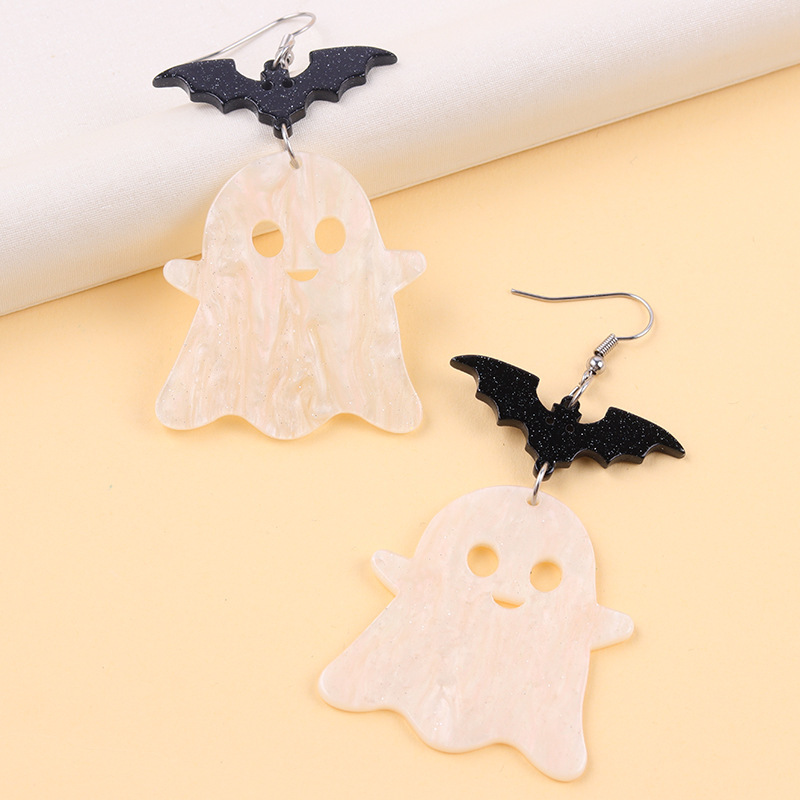 クロスボーダーハロウィン要素クリエイティブイヤリングコントラストカラーゴーストアクリルイヤリングファッショナブルでクールなイヤリングイヤリング女性用|undefined