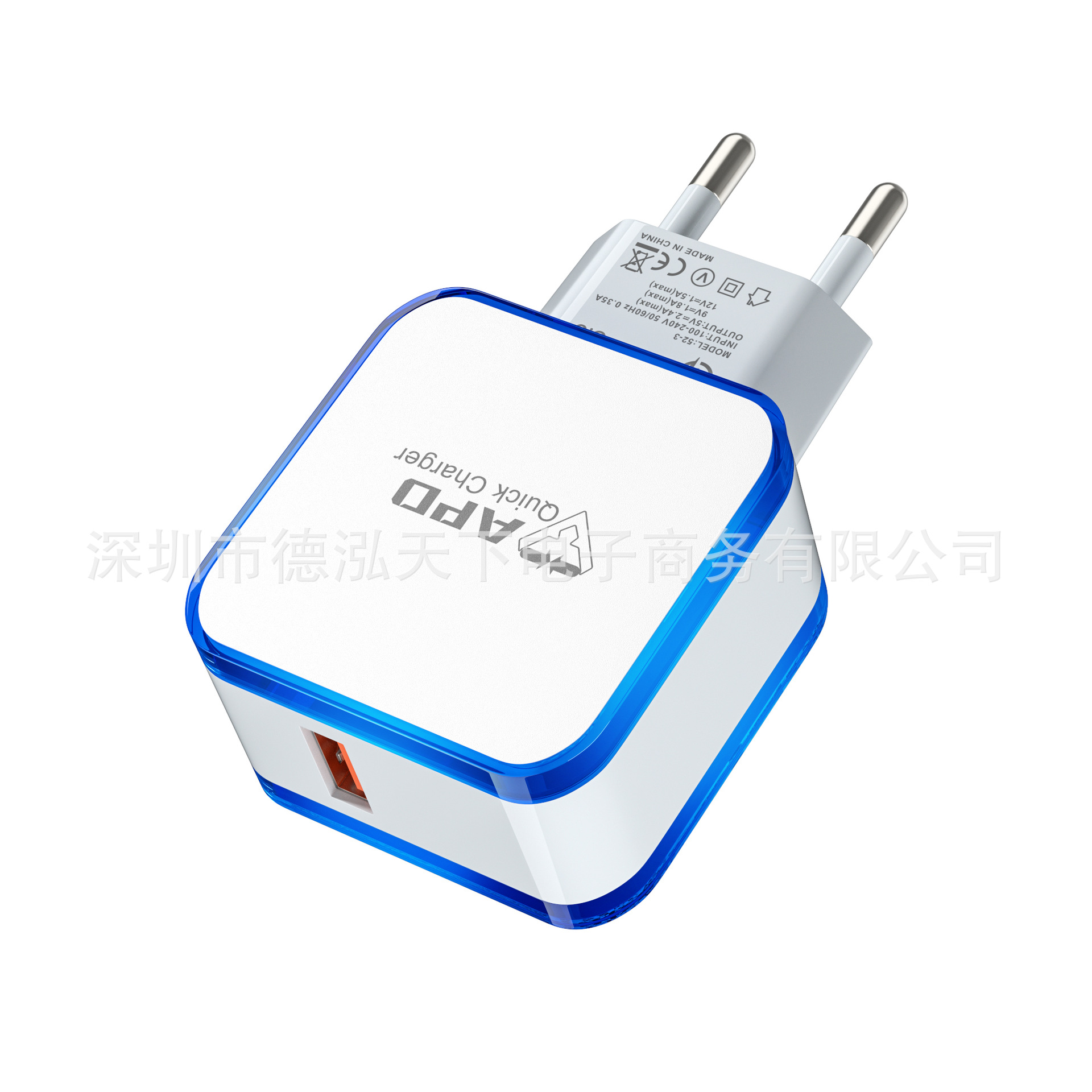 With light 1USB mobile phone charger QC3.0 fast charging head power adapter Wall Charger Travel Charger