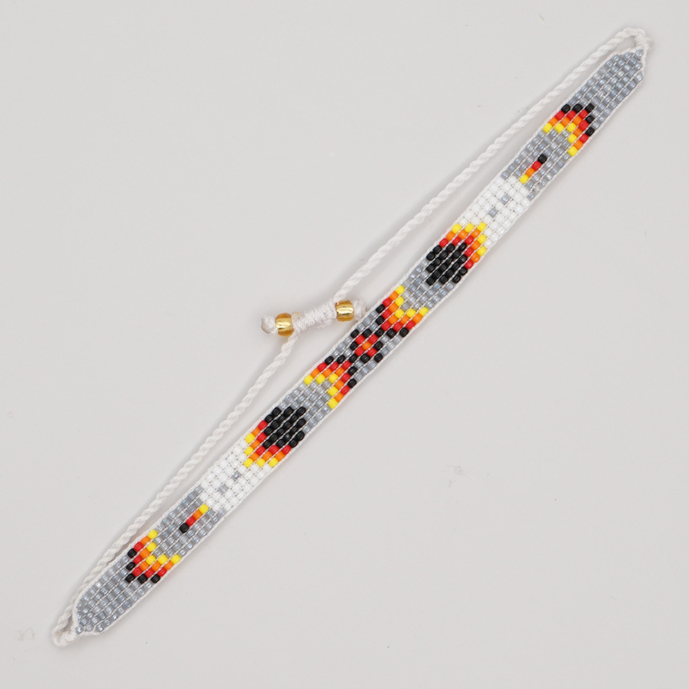Ethnic Geometric Gradient Hand-woven Beaded Couple Bracelet display picture 11