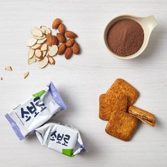 韓國進口克麗安笑福扁桃仁酥脆餅乾240g小包裝休閒充飢零食品60g