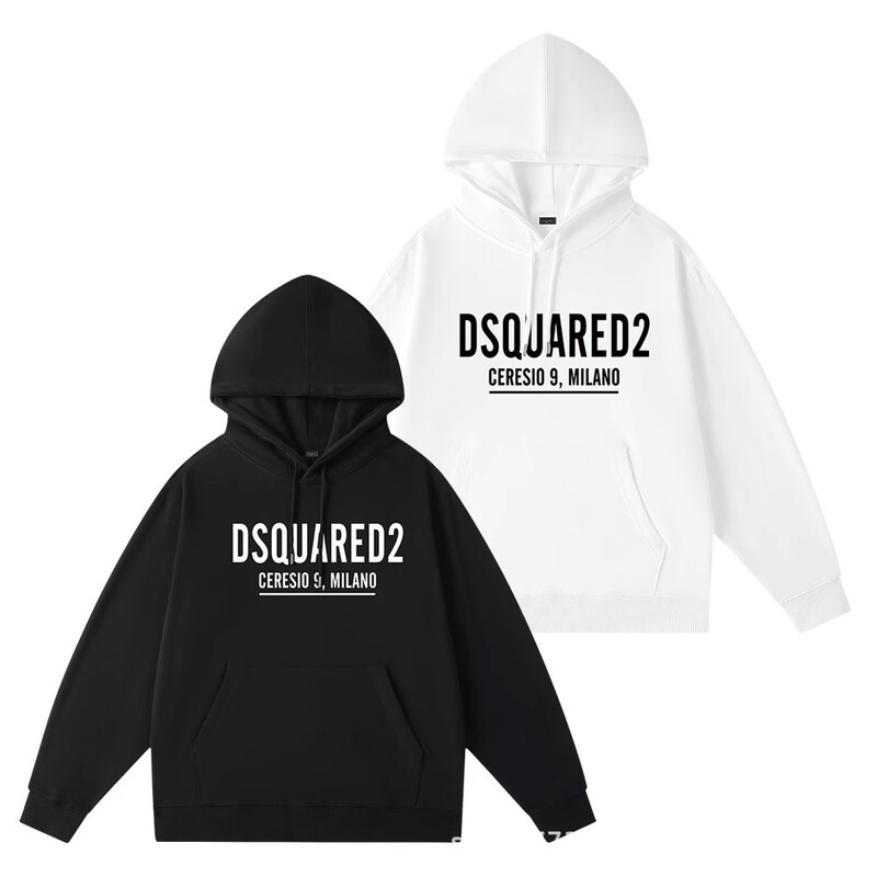 Cross-border DSQ2 Men's Loose Heavy Hooded Sweater Men's Autumn and Winter Fashion Brand Letter Printing Couple's Hoodie Jacket Cross-border DSQ2 Men's Loose Heavy Hooded Sweater Men's Autumn and Winter Fashion Brand Letter Printing Couple's Hoodie Jacket