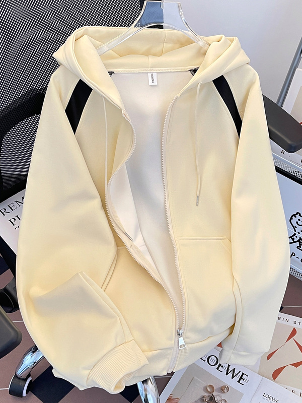 Spring and Autumn Hooded Cardigan Sweater Men's Zipper Casual Trendy Brand Sports Teenagers Trendy Student Korean-style All-match Jacket