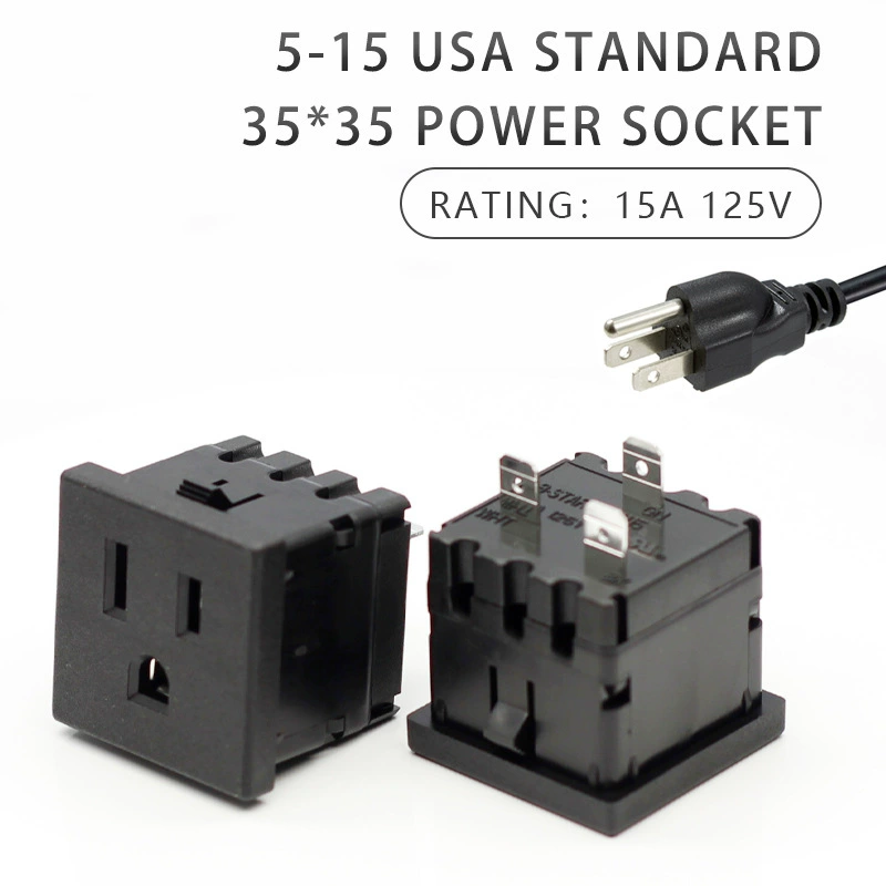 5-15 US standard socket 35*35 panel card type US standard power socket module inverter energy storage battery charging base