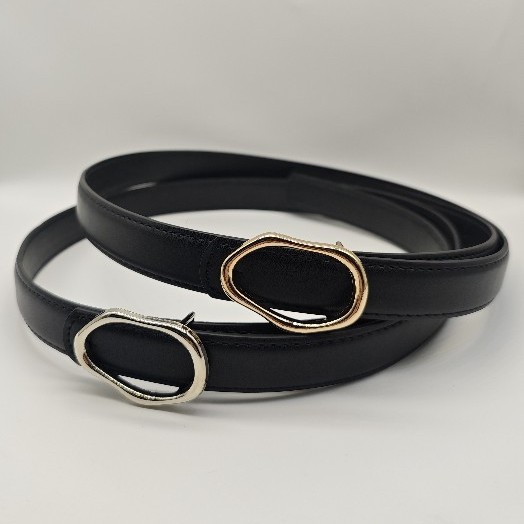 Fashion Versatile Women's Belt Irregular Oval Buckle Korean Style High-End Trendy Matching Shirt Suit Jeans