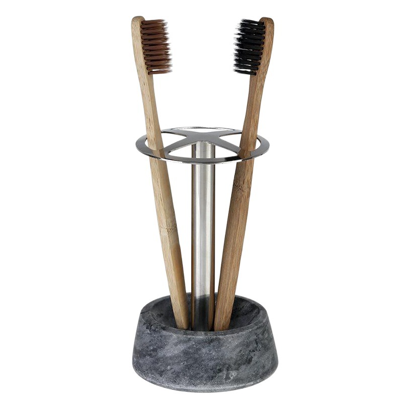 Cepillo de dientes de mármol luz lujo 304 acero inoxidable cepillo de dientes almacenamiento rack baño escritorio cepillo de dientes titular