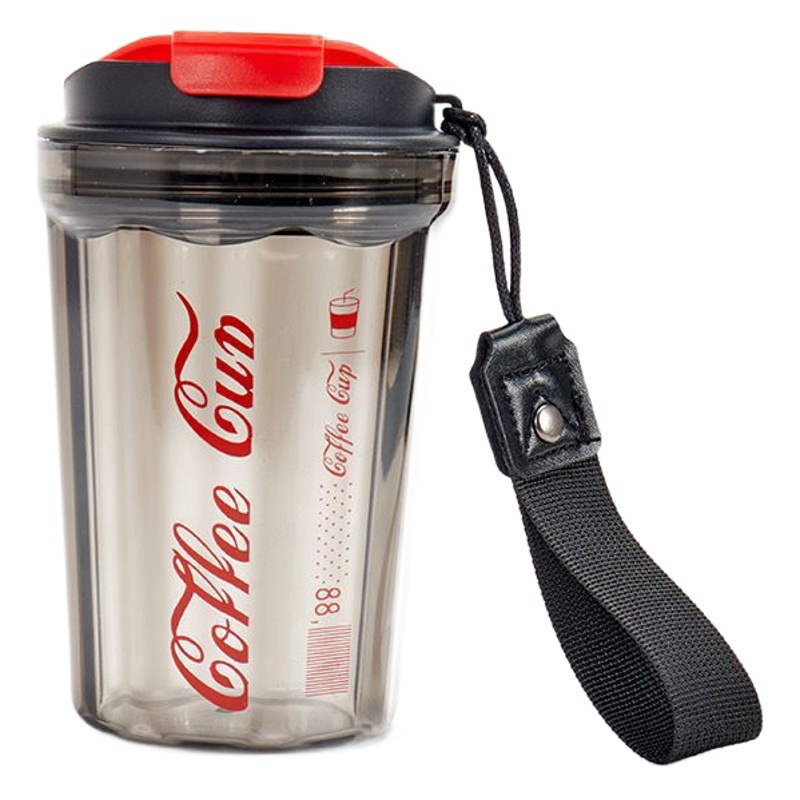 Nuevo taza de café de plástico de verano, taza de agua de alto valor facial, taza portátil para llevar, taza de agua de plástico acompañante