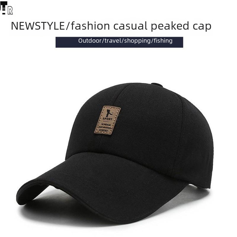Baseball Cap For Men Autumn And Winter Warm Canvas Sunshade Hat_voghion.com