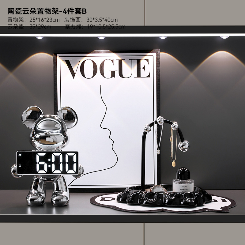 玄関ドアクラウド収納トレイ装飾品リビングルームデスクトップカレンダー装飾品ライト高級ハイエンドホーム|undefined