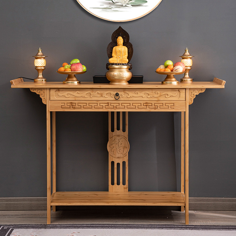 Desk incense table raised household Buddha table economical Buddha cabinet God table solid wood desk simple strip table