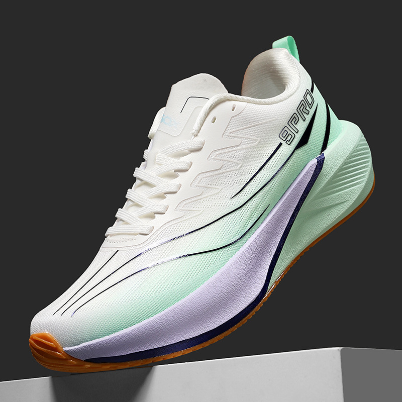 Men's Breathable Mesh Running Shoes for Students, Suitable for Older Children, Professional Carbon Plate Racing Running Shoes
