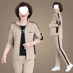 2025新款妈妈装中老年休闲运动服套装女春秋季大码立领卫衣两件套