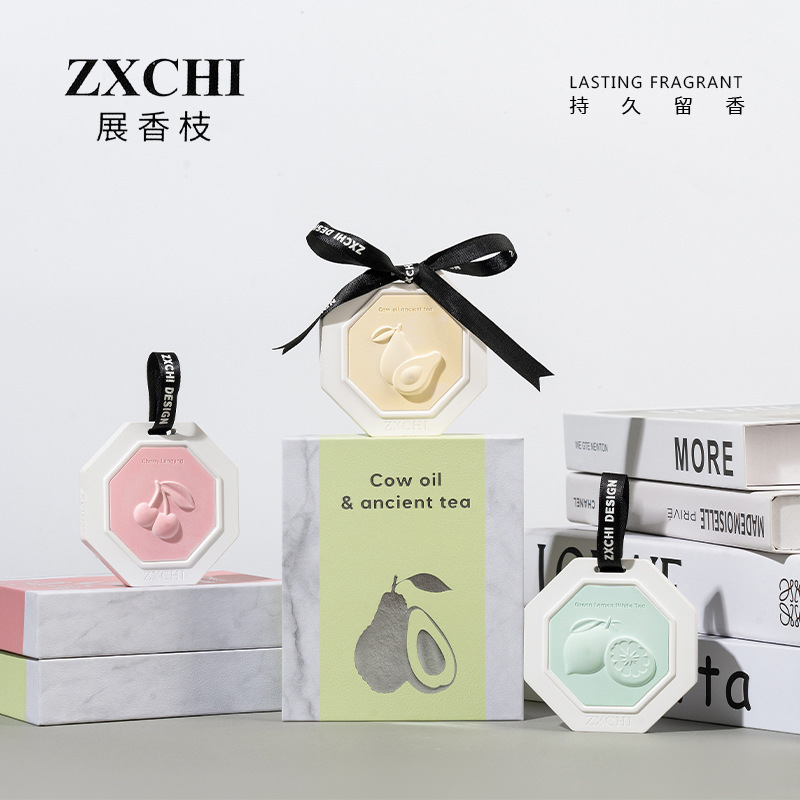 Home Fragrance Solid Balm Pendant Bedroom Wardrobe Deodorizing Fragrance Long-Lasting Fragrance Gift Box Cherry Longjing