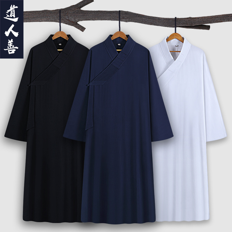 Daoren Shan Taoist Robe Taoist Clothing Taoist Monk Costume Practice Clothes Tai Chi Outfit Wudang Sanqing Collar Taoist Robe Men and Women Style