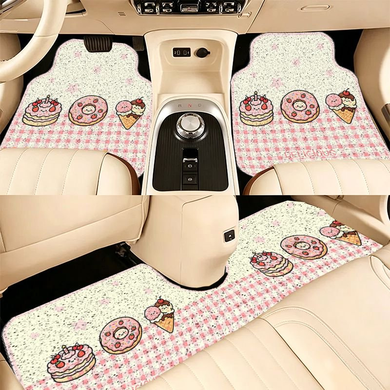 Amazon Cute Fruit Pattern Pvc Car Floor Mats Universal Home Use Sand-Scraping Dust Removal Mats Car Protective Floor Mats