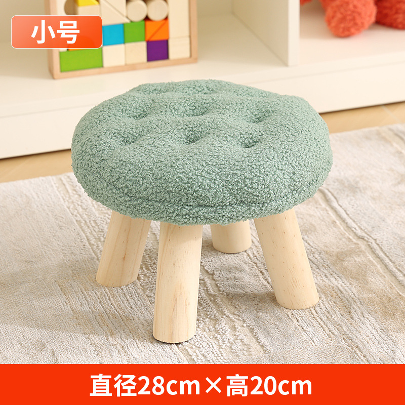 Taburete pequeño hogar para cambiar zapatos taburete creatividad taburete pequeño taburete tela taburete pequeño taburete bajo Sala de estar taburete de mesa de café taburete de madera maciza silla pequeña