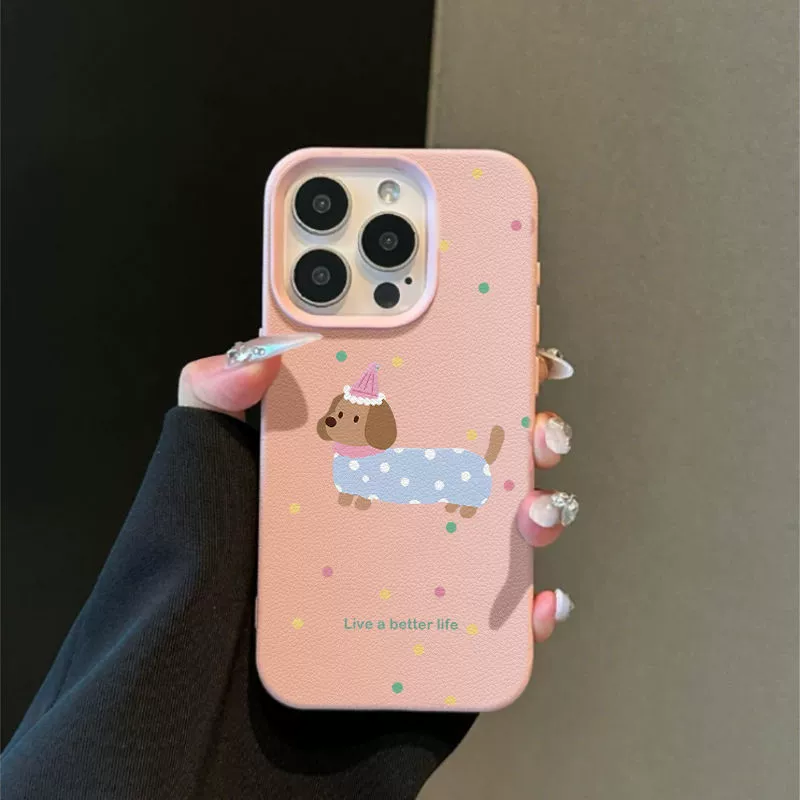 Чехол для Apple iPhone15 серии, текстура «личи» розовый, защита от падений, совместим с 11–17/Plus/Pro/ProMax