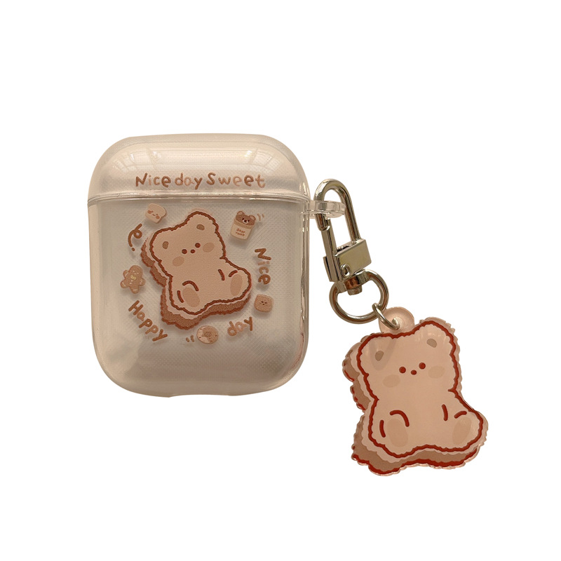 De dibujos animados airpods1/2 Generación funda protectora para Apple 3 Generación de auriculares caso PRO 2 transparente de silicona suave resistente a la caída de adornos