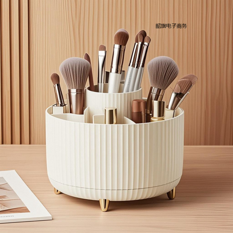 Caja de almacenamiento de cosméticos de alta calidad de escritorio delineador de ojos de cañón de almacenamiento rotativo de 360 grados de lápiz labial