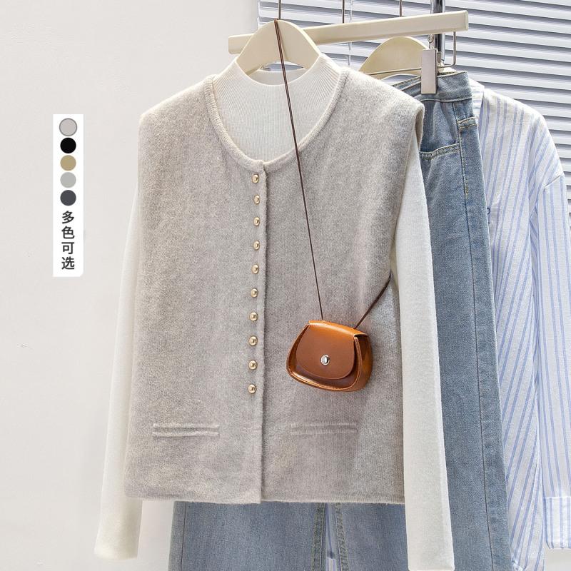 Cotton Cocoon Knitted Vest Korean Style Simple Sleeveless Model 2026 Spring and Autumn Single-Breasted Layered Vest Cotton Cocoon Knitted Vest Korean Style Simple Sleeveless Model 2026 Spring and Autumn Single-Breasted Layered Vest
