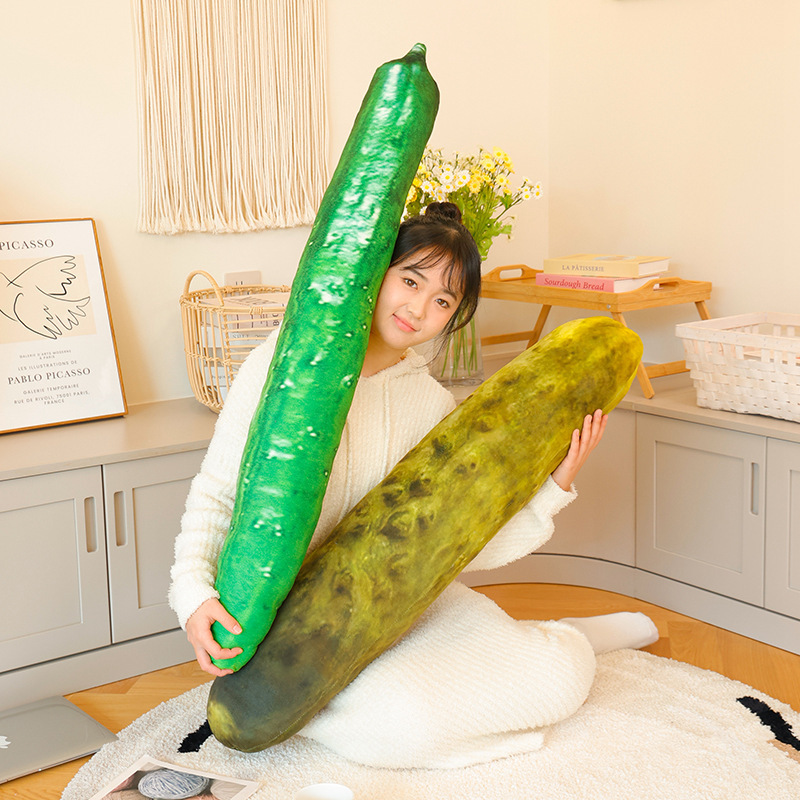 Cartoon Personality Simulation Cucumber Pillow Plush Toy Green Cucumber Doll Boyfriend Pillow Girl Muppet Doll