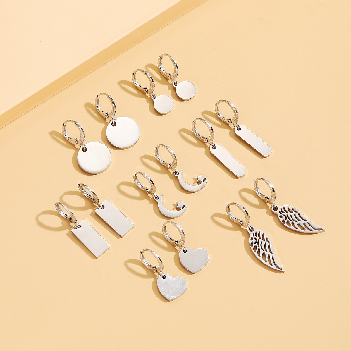 Fashion Simple Stainless Steel Earrings Geometric Drop Earrings display picture 1