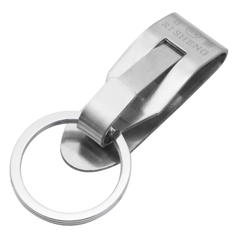 Risheng 8805 llavero de acero inoxidable cerradura de Un solo anillo Tapa dura hebilla de cinturón de alta gama colgante de la cintura de los hombres