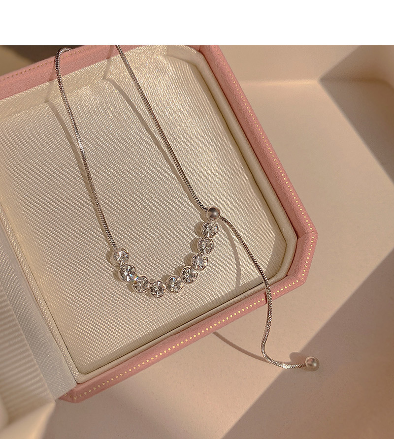 Fashion Geometric Copper Inlay Zircon Necklace 1 Piece