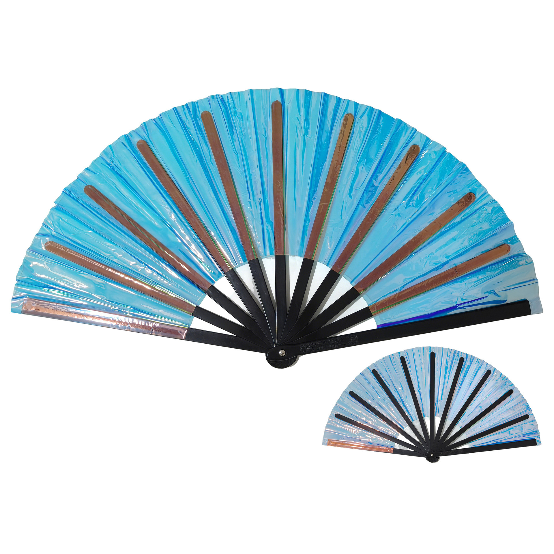 Abanico Plegable de Kung Fu de 33 cm de Plástico para Danza y Artes Marciales