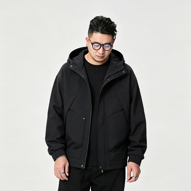Plus-size hooded loose-fit oversized 2026 new waterproof men's jacket Plus-size hooded loose-fit oversized 2026 new waterproof men's jacket