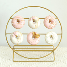 欧式铁艺甜品台摆件折叠甜甜圈架子婚礼派对面包圈展示架摆台装饰