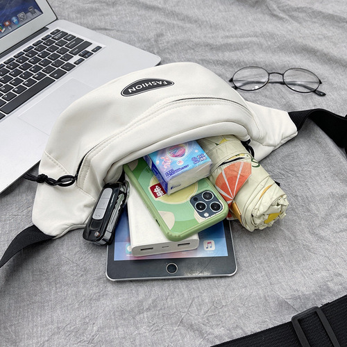 Japanese men's crossbody chest bag outdoor simple fashion crossbody bag waterproof trendy men's bag sports mobile phone waist bag