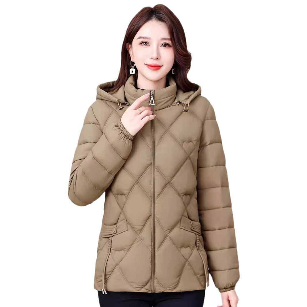 Transfronterizos invierno plumón de algodón mujer corta ropa de madres suelta chaqueta de algodón gruesa de mediana edad versátil chaqueta de algodón moda image 5