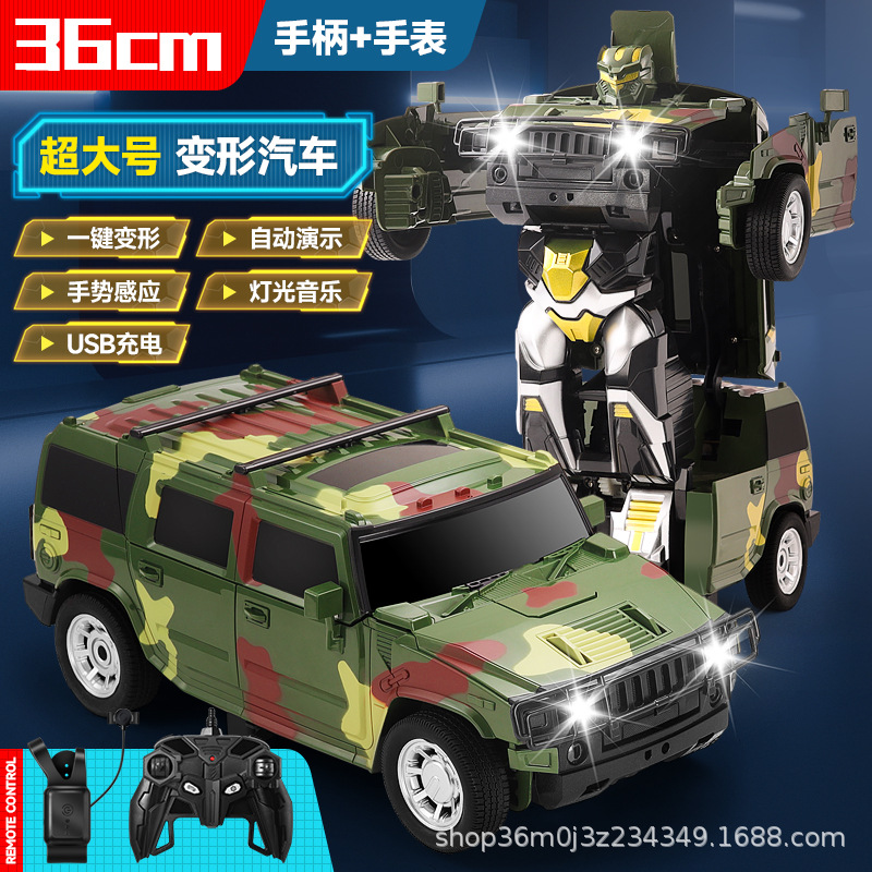 Nuevo sensor de gestos deformación de control remoto automóvil robot Hummer SUV recarga coche de carreras juguetes para niños