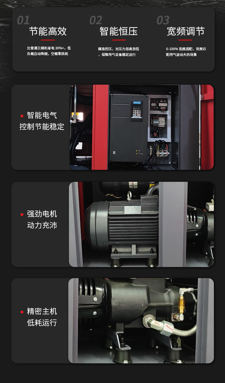 Solant Factory Screw Air Compressor 7.5-90kw Permanent Magnet Variable Frequency Air Compressor Industrial Air Pump Wholesale